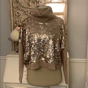 Gianni Bini Sequin Crop Sweater